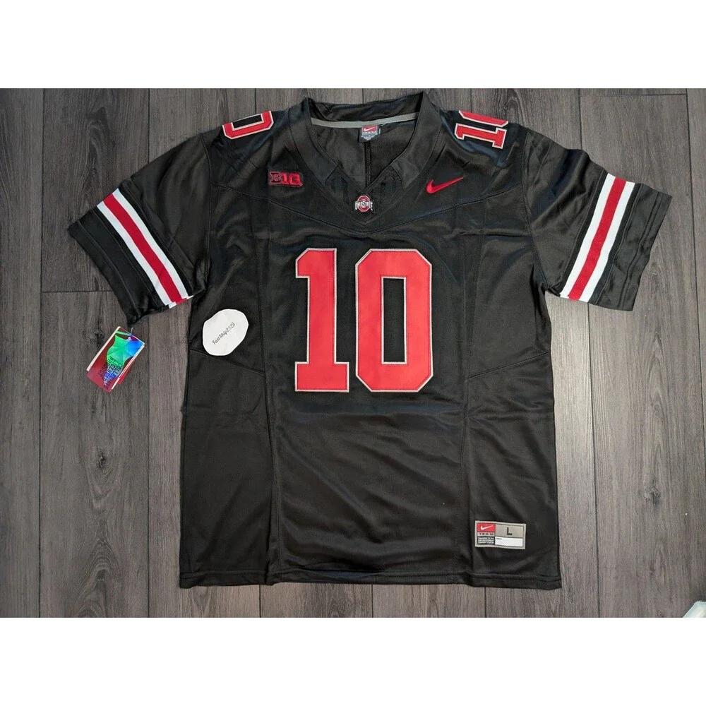 Julian Sayin #10 Ohio Buckeyes 🏈 Stitched Jersey BLACKOUT Men's Large - Picture 1 of 3